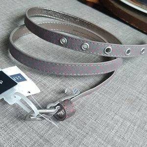 Gap Polkadot Skinny Neutral Brown Pink Thin Belt NWT